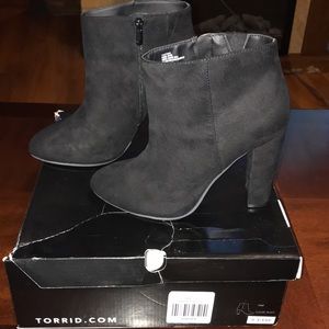 Torrid black faux suede booties